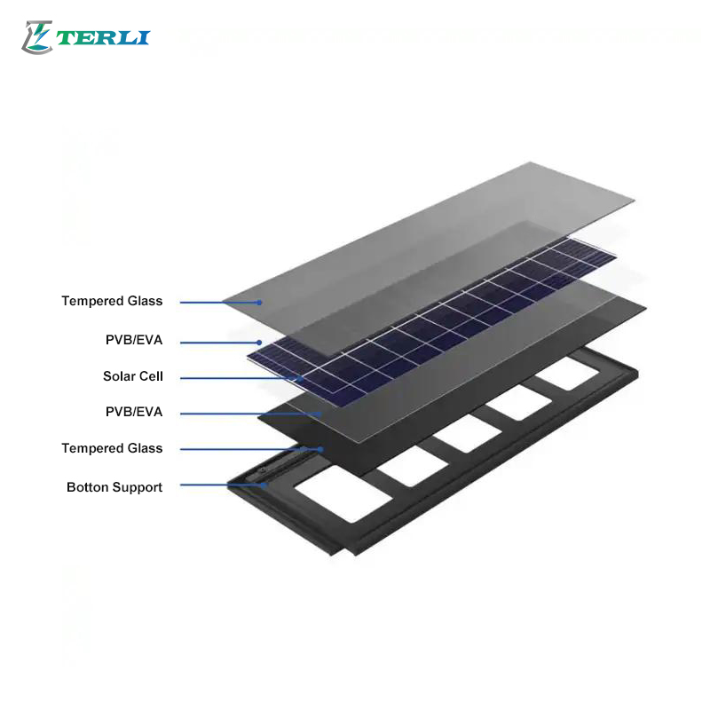 Tuile Verre Photovoltaique Solaire Toit Verre Solaire Toiture Photovoltaïque Intégrée