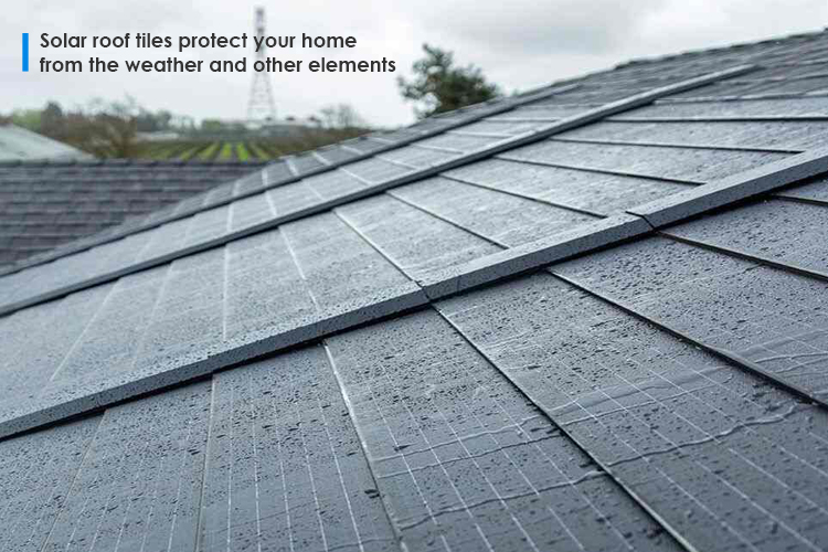 2 - مثل بلاط السقف العادي، يحمي بلاط السقف الشمسي منزلك من الطقس والعناصر الأخرى