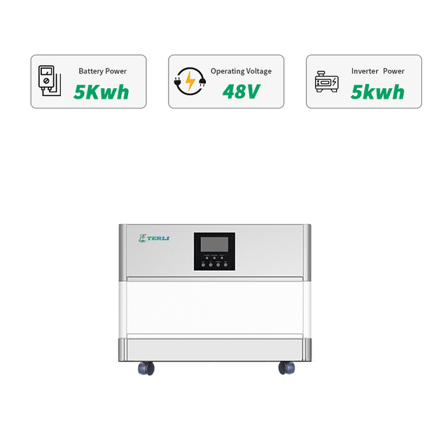 الكل في واحد تصميم نظام الطاقة الشمسية المنزلية 48V 5KW بطارية LiFePO4